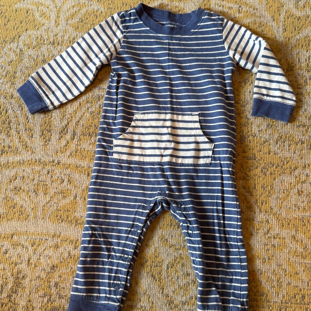 Contrast Blues Stripe Romper